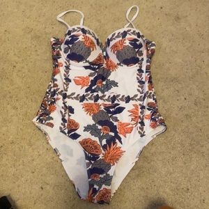 PLANT PRINT PUSH UP ONE PIECE BATHING SUIT